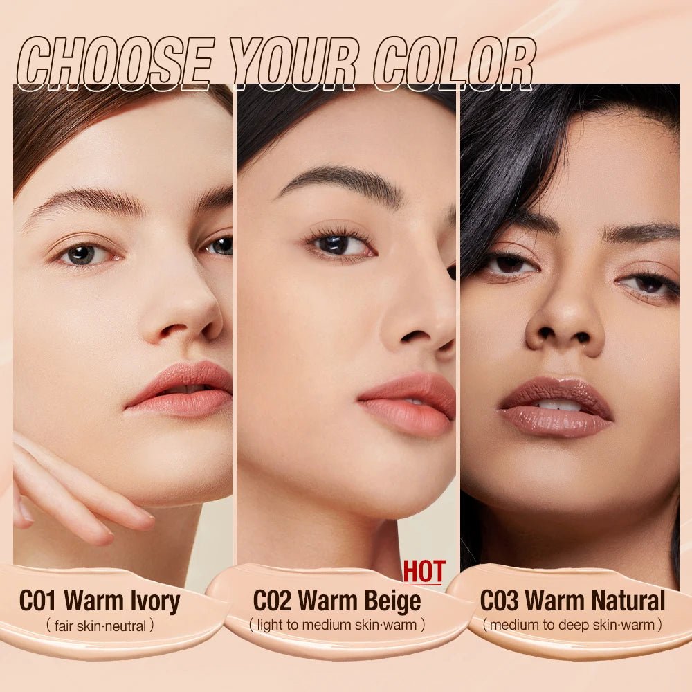 O.TWO.O SPF30 Liquid Foundation — High Coverage, Oil - Control, Waterproof Makeup Base Cream | 3 Shades - Mzunye