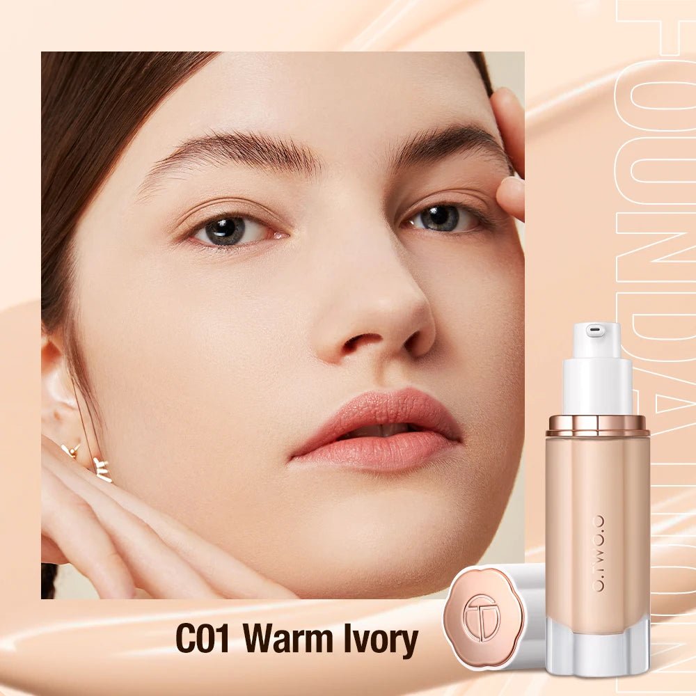 O.TWO.O SPF30 Liquid Foundation — High Coverage, Oil - Control, Waterproof Makeup Base Cream | 3 Shades - Mzunye