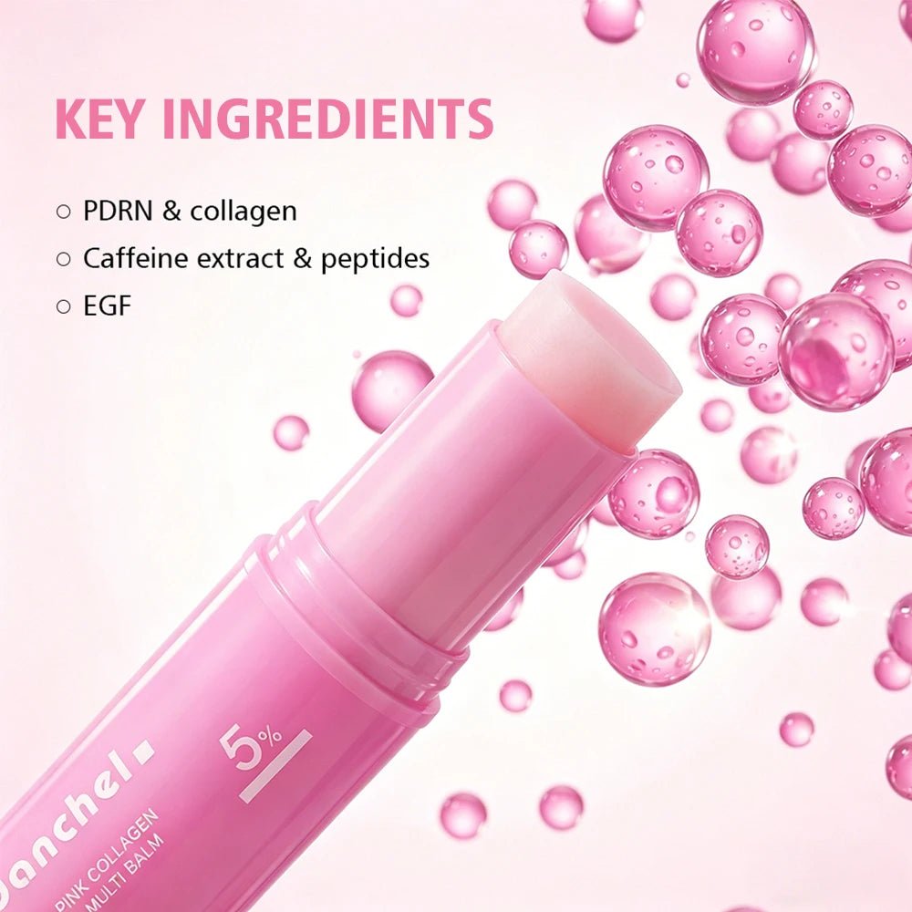 PDRN Pink Collagen Volume Balm Stick | Anti - Aging, Firming & Wrinkle Filler for Eyes, Neck & Forehead - Mzunye