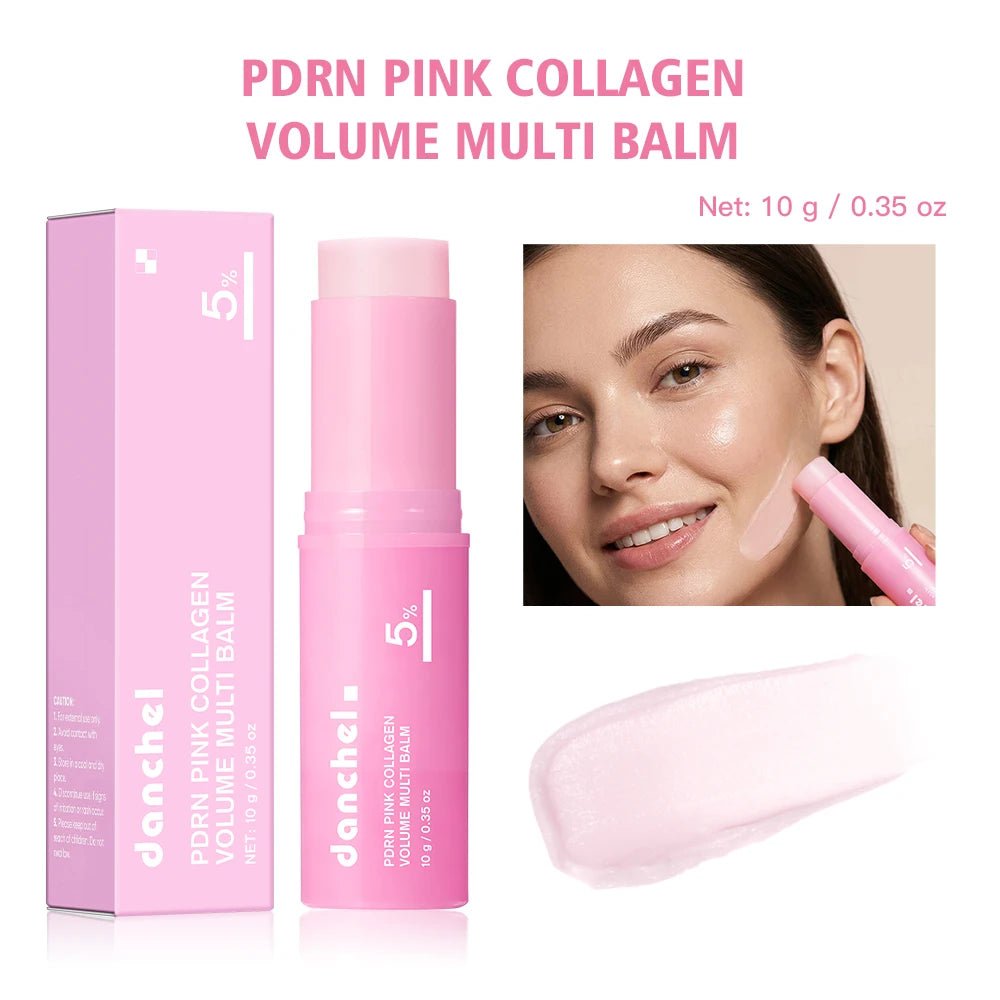 PDRN Pink Collagen Volume Balm Stick | Anti - Aging, Firming & Wrinkle Filler for Eyes, Neck & Forehead - Mzunye