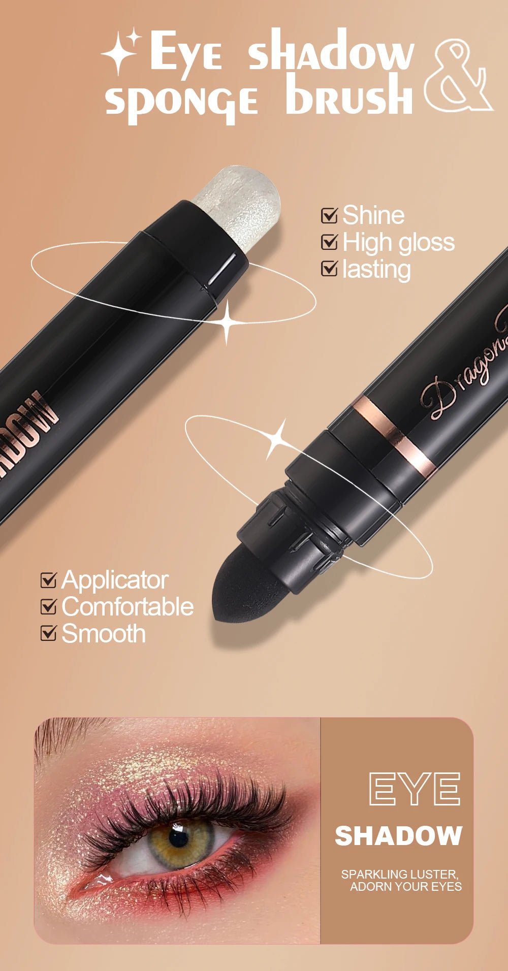 Pearlescent Eyeshadow Pen — One - Touch Waterproof Shimmer Liquid Eye - Mzunye