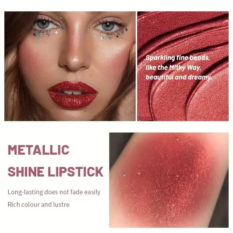 Pearlescent Lipstick — Long - Lasting Waterproof Formula for Charming Plump Lips - Mzunye