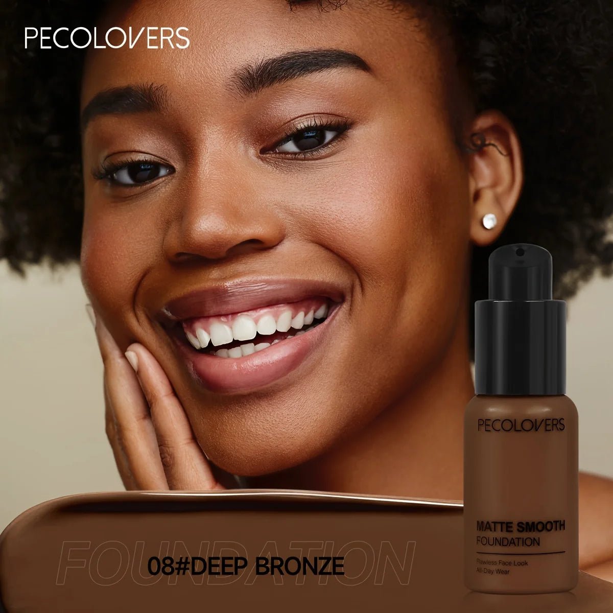 PECOLOVERS Matte Liquid Foundation — Full Coverage, All - Day Oil Control - Mzunye