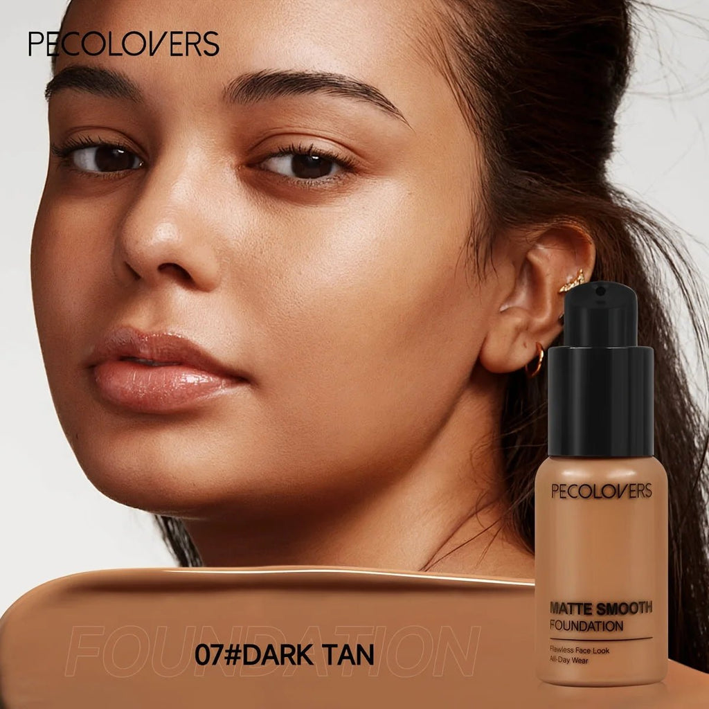 PECOLOVERS Matte Liquid Foundation — Full Coverage, All - Day Oil Control - Mzunye