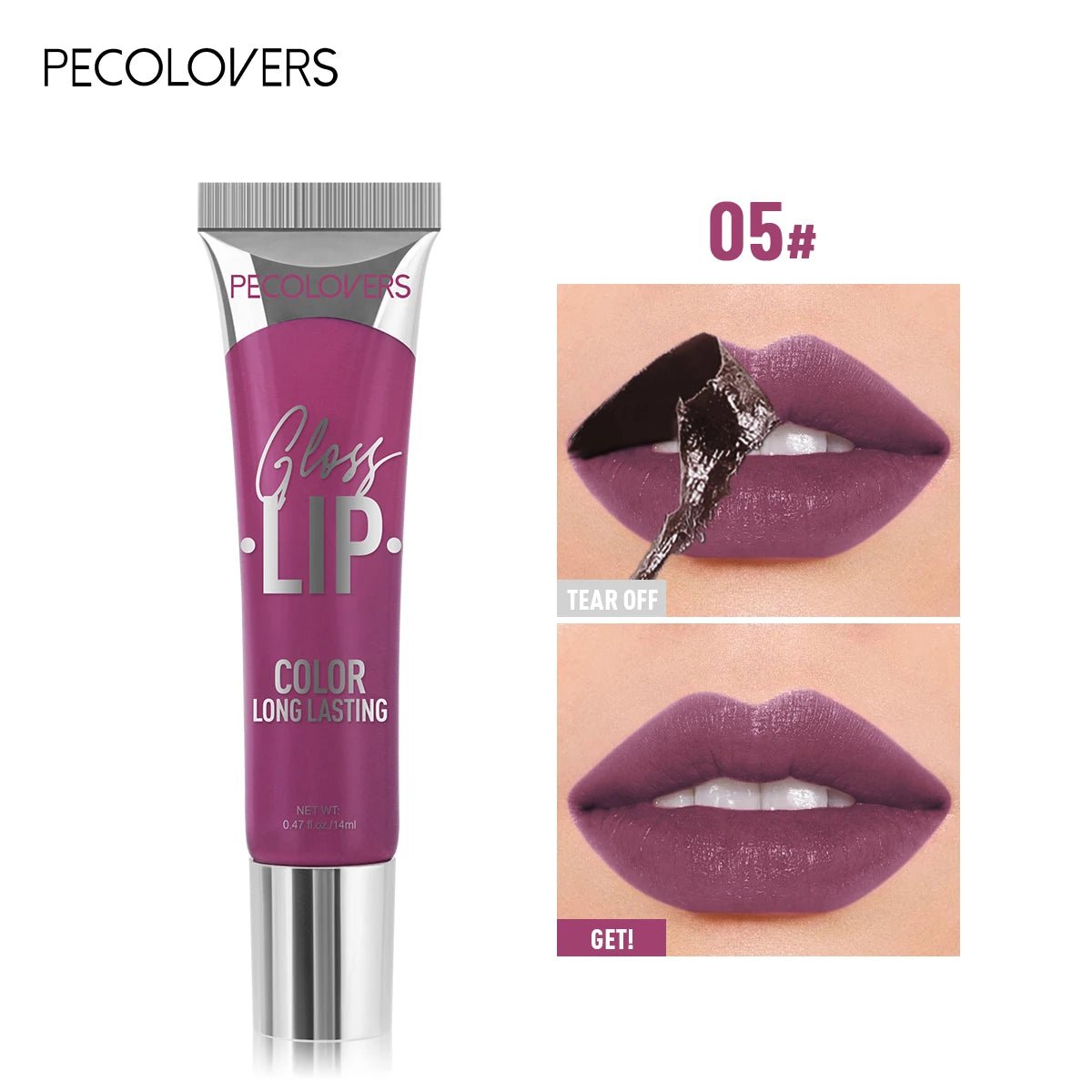 Peel - Off Lip Gloss — 6 Colors Waterproof Long - Lasting Moisturizing Non - Stick Liquid Lip Gloss - Mzunye