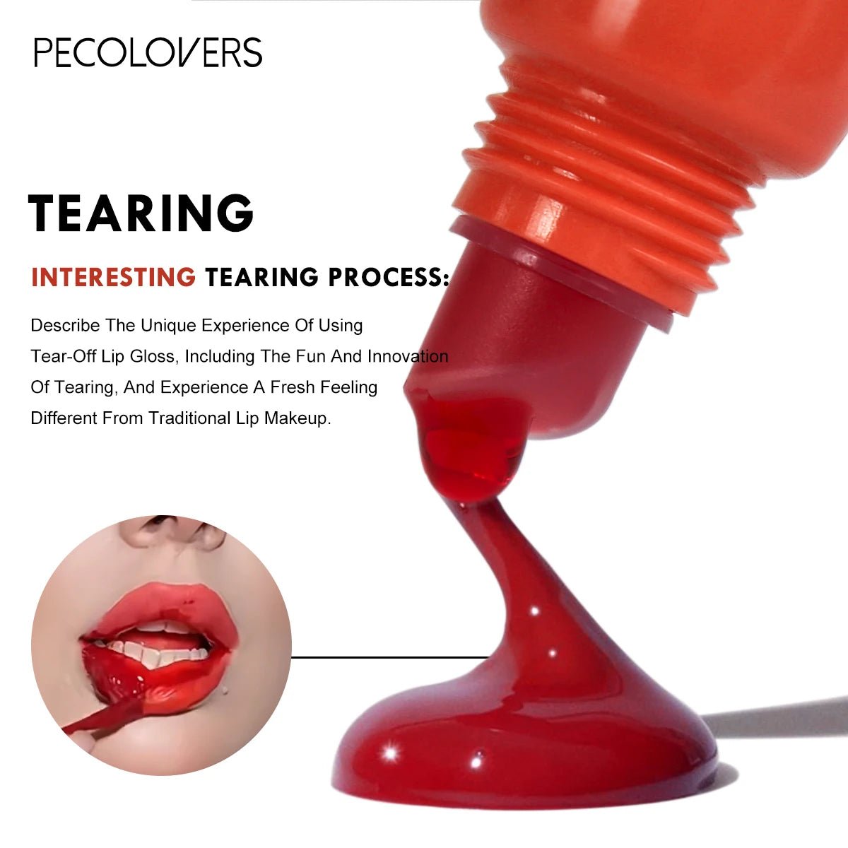 Peel - Off Lip Gloss — 6 Colors Waterproof Long - Lasting Moisturizing Non - Stick Liquid Lip Gloss - Mzunye