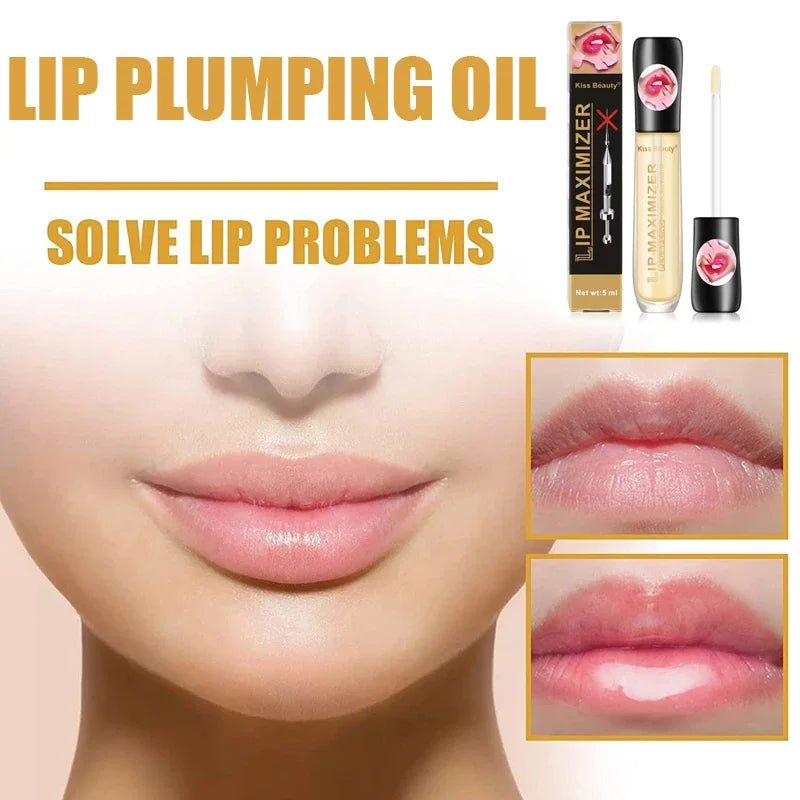 Plumping Lip Oil Serum — Brightening Hydrating Lip Line Reducer - Mzunye