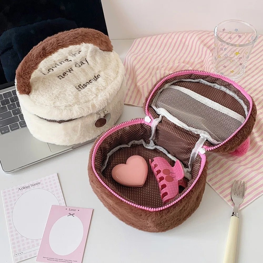 Plush Cosmetic Travel Organizer – Large Capacity Makeup Bag - Mzunye