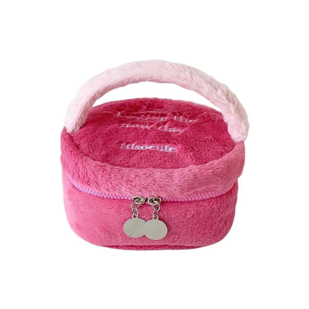 Plush Cosmetic Travel Organizer – Large Capacity Makeup Bag - Mzunye