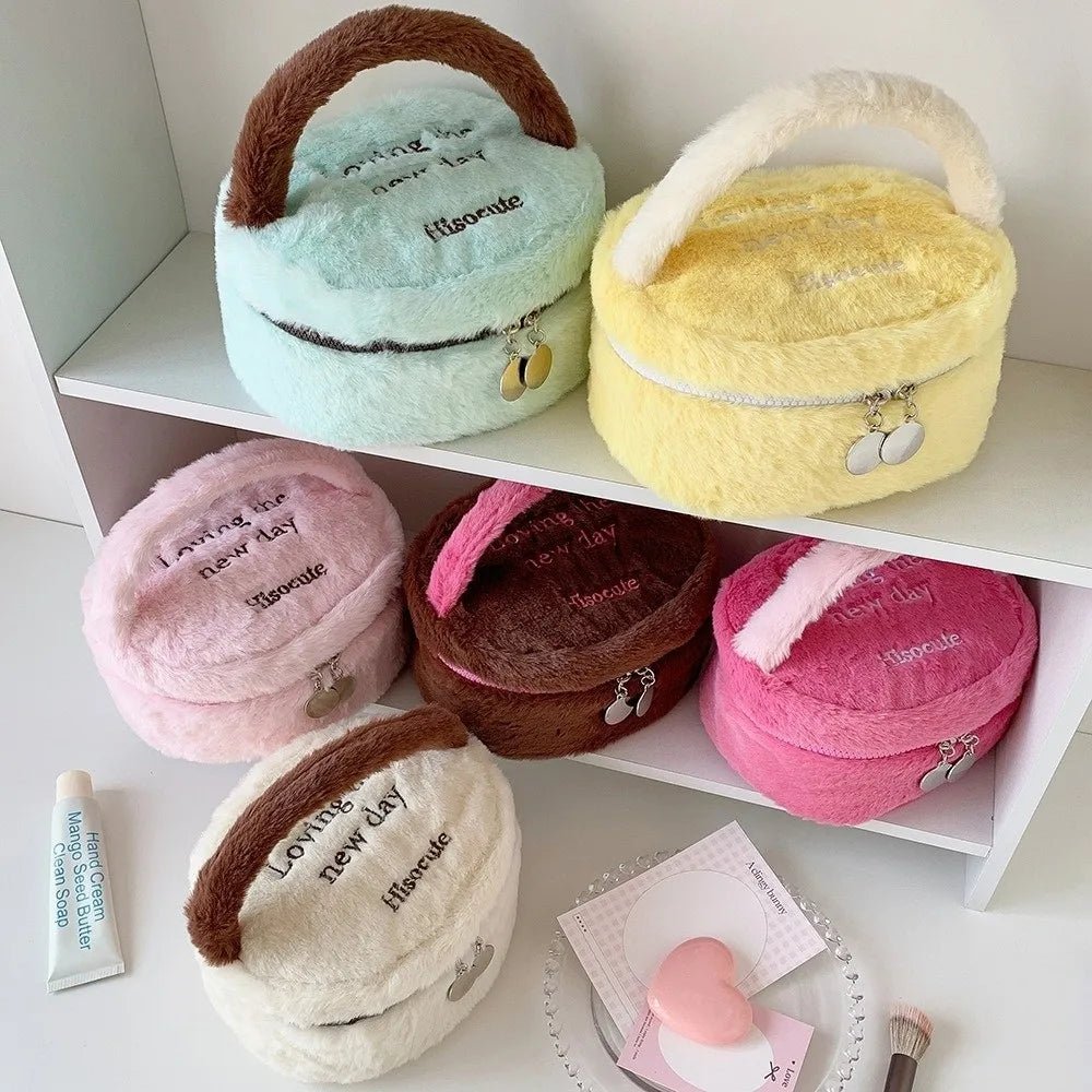 Plush Cosmetic Travel Organizer – Large Capacity Makeup Bag - Mzunye