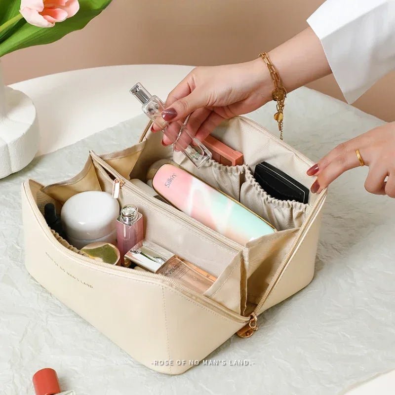 PU Leather Cosmetic Bag – Large Capacity Travel Makeup & Toiletry Organizer - Mzunye