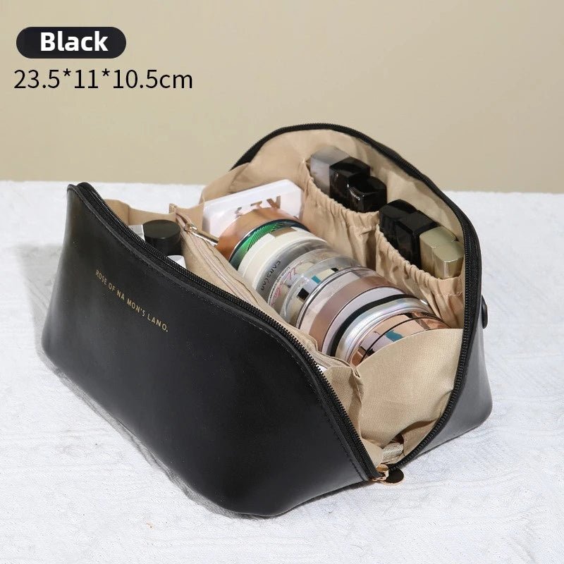 PU Leather Cosmetic Bag – Large Capacity Travel Makeup & Toiletry Organizer - Mzunye
