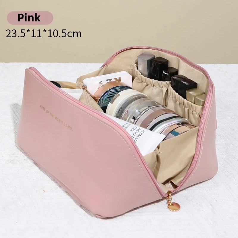 PU Leather Cosmetic Bag – Large Capacity Travel Makeup & Toiletry Organizer - Mzunye