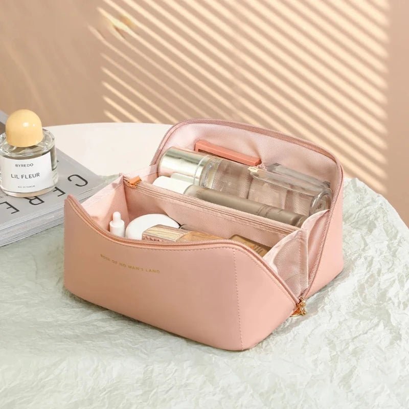 PU Leather Cosmetic Bag – Large Capacity Travel Makeup & Toiletry Organizer - Mzunye