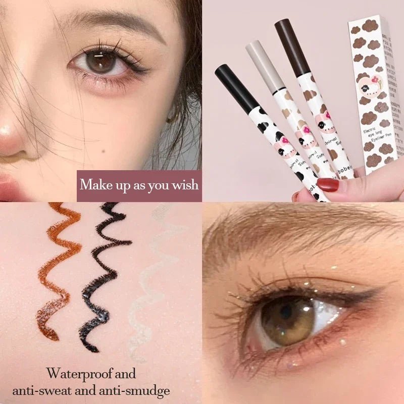 Pudaier Liquid Eyeliner Pen — Black, Brown & Lying Silkworm, Waterproof & Quick - Dry - Mzunye