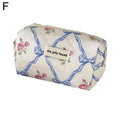 Quilted Bow Cosmetic Bag – Floral Makeup & Travel Organizer - Mzunye