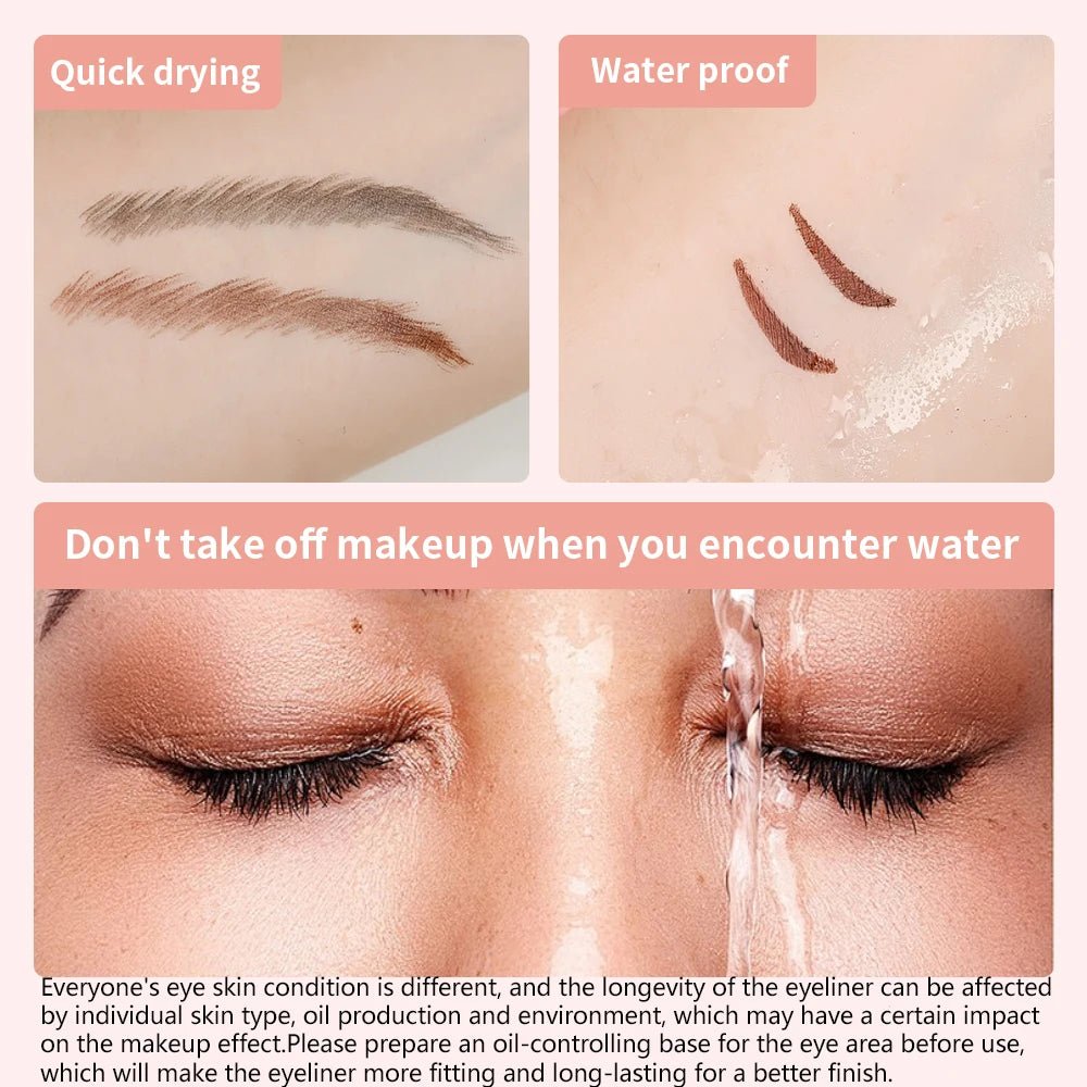 Smooth Glide Eyeliner Pen — Waterproof, Fast - Dry & Long - Lasting | Natural Eye Makeup | 2 Shades - Mzunye