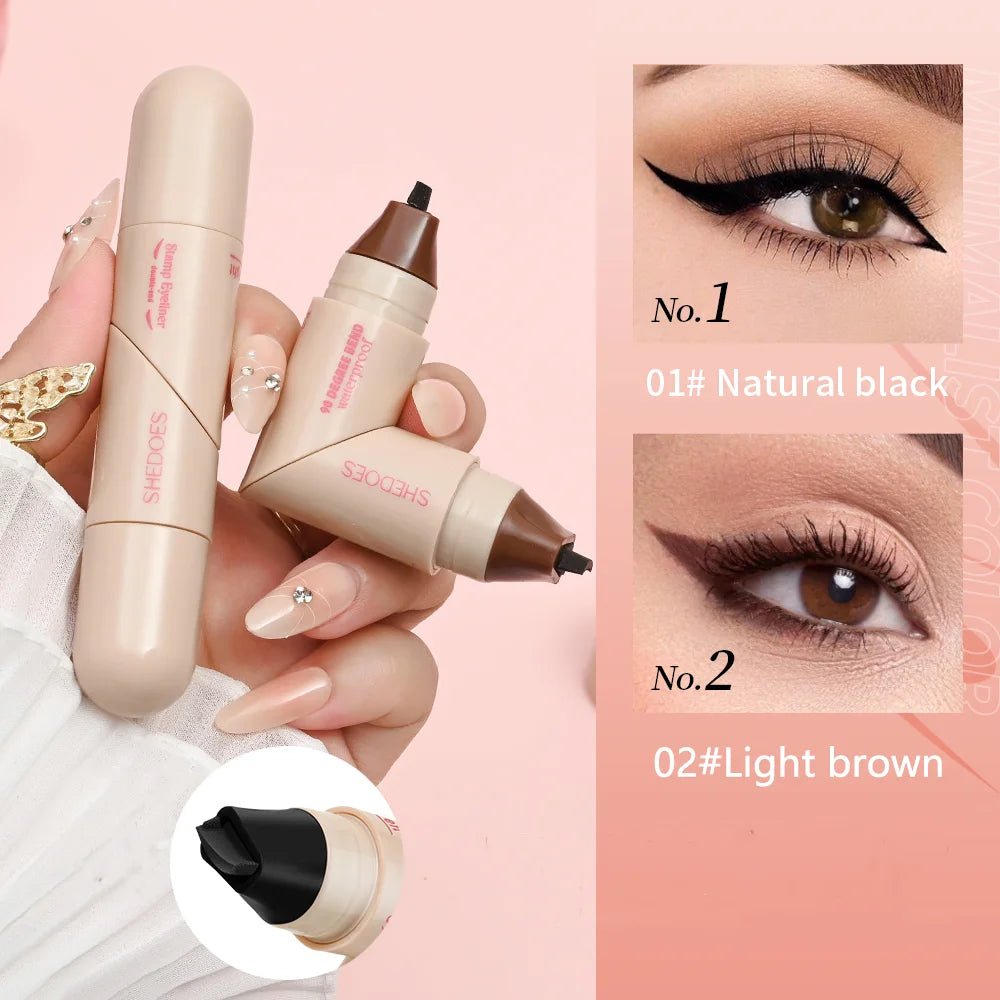 Smooth Glide Eyeliner Pen — Waterproof, Fast - Dry & Long - Lasting | Natural Eye Makeup | 2 Shades - Mzunye
