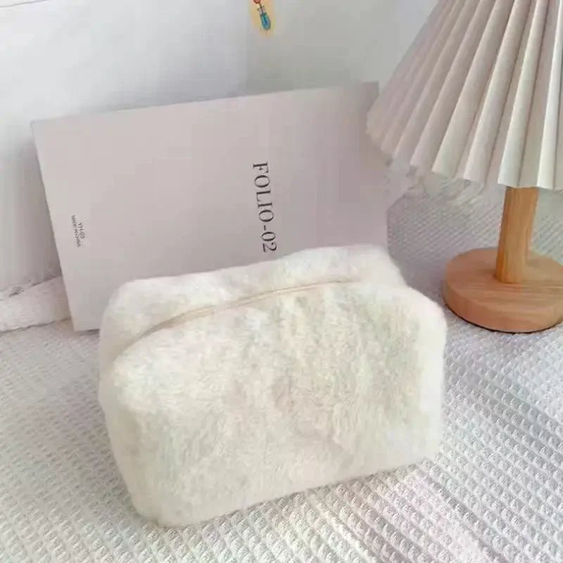 Soft Plush Cosmetic Bag – Portable Travel Makeup & Toiletry Organizer - Mzunye
