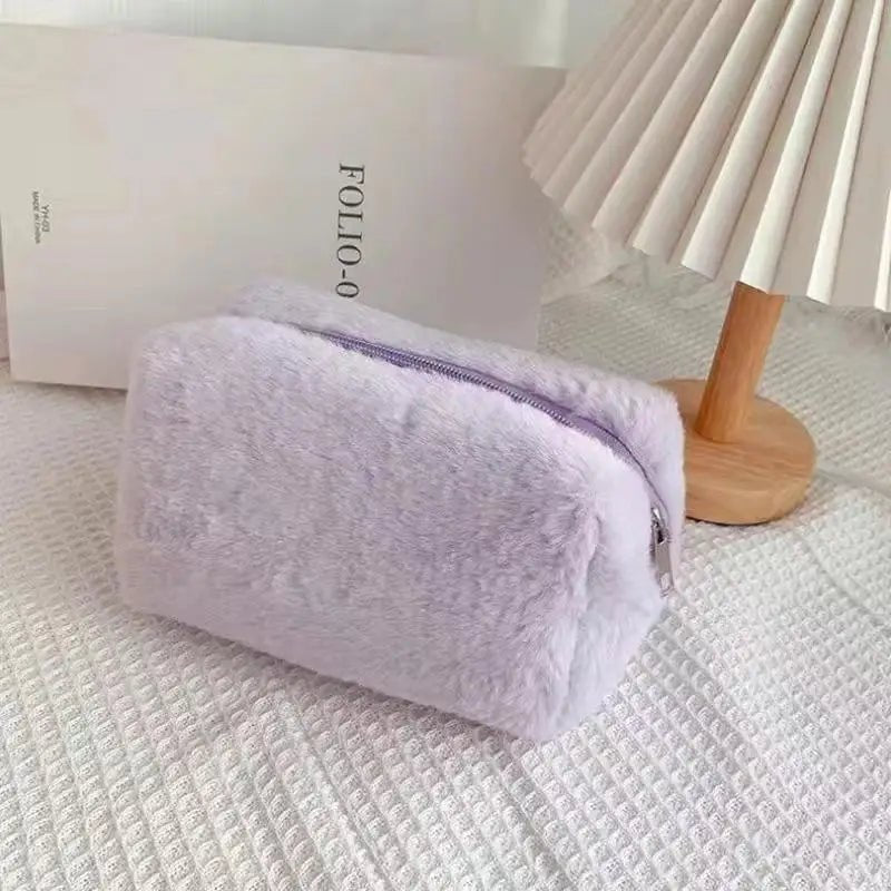 Soft Plush Cosmetic Bag – Portable Travel Makeup & Toiletry Organizer - Mzunye