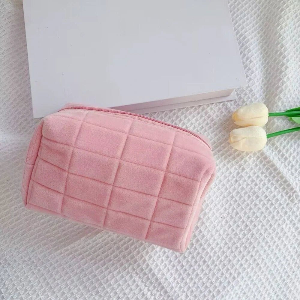 Soft Plush Cosmetic Bag – Portable Travel Makeup & Toiletry Organizer - Mzunye