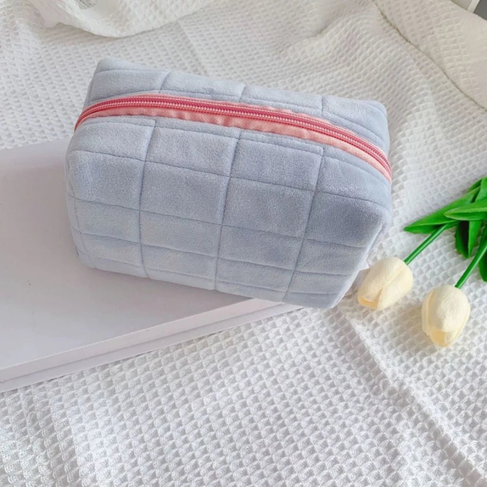 Soft Plush Cosmetic Bag – Portable Travel Makeup & Toiletry Organizer - Mzunye