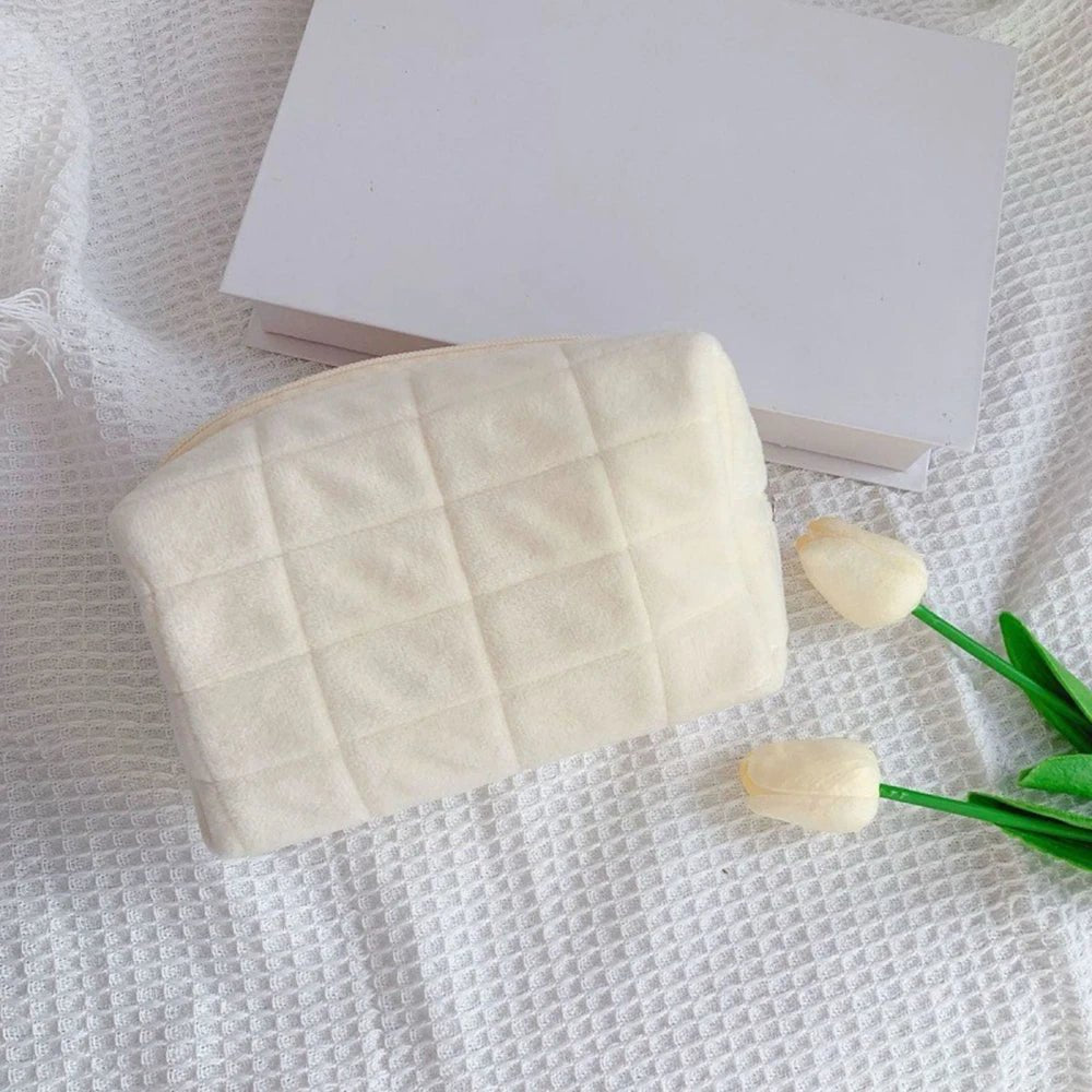 Soft Plush Cosmetic Bag – Portable Travel Makeup & Toiletry Organizer - Mzunye