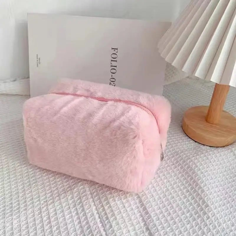 Soft Plush Cosmetic Bag – Portable Travel Makeup & Toiletry Organizer - Mzunye