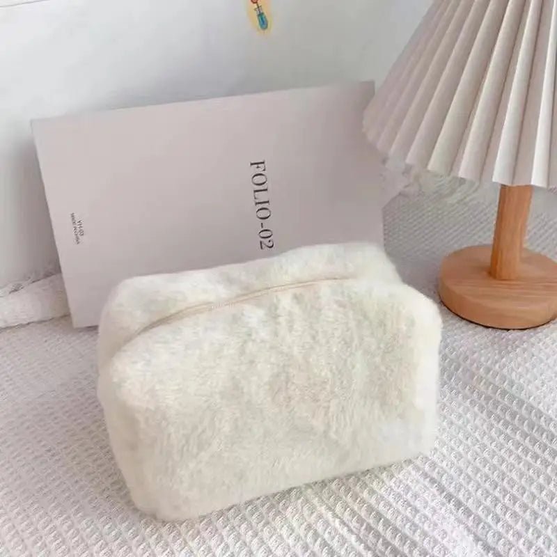 Soft Plush Cosmetic Bag – Portable Travel Makeup & Toiletry Organizer - Mzunye