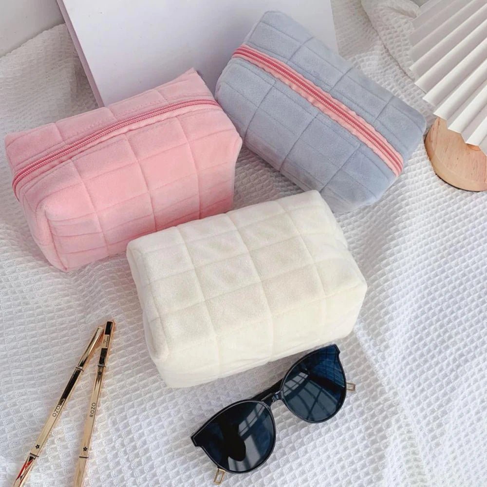 Soft Plush Cosmetic Bag – Portable Travel Makeup & Toiletry Organizer - Mzunye