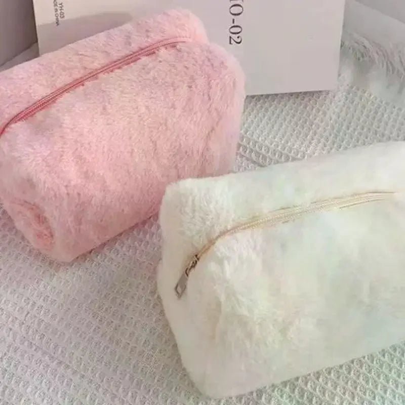 Soft Plush Cosmetic Bag – Portable Travel Makeup & Toiletry Organizer - Mzunye