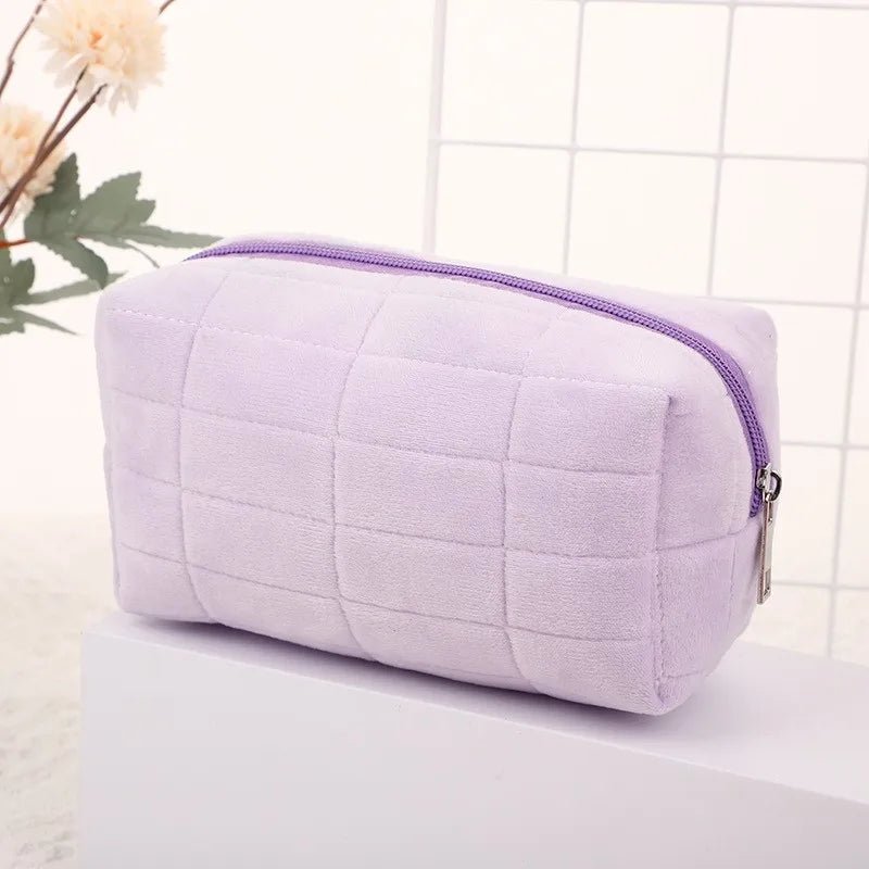 Soft Plush Cosmetic Bag – Small Portable Travel Makeup & Toiletry Pouch - Mzunye