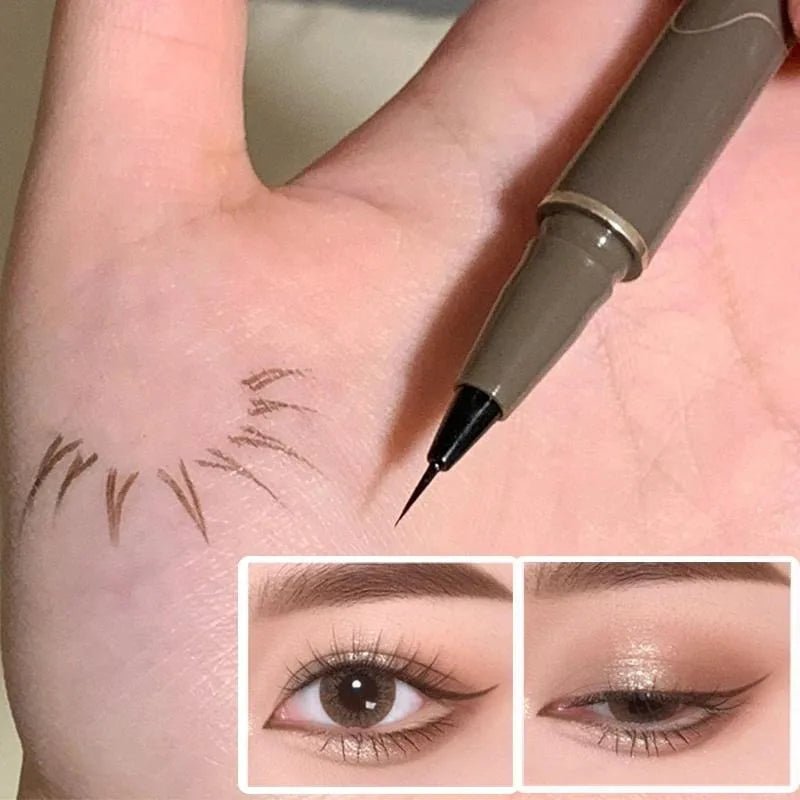 Ultra - Fine Matte Liquid Eyeliner — Waterproof, Quick - Dry, Black Brown & Silkworm Shades - Mzunye