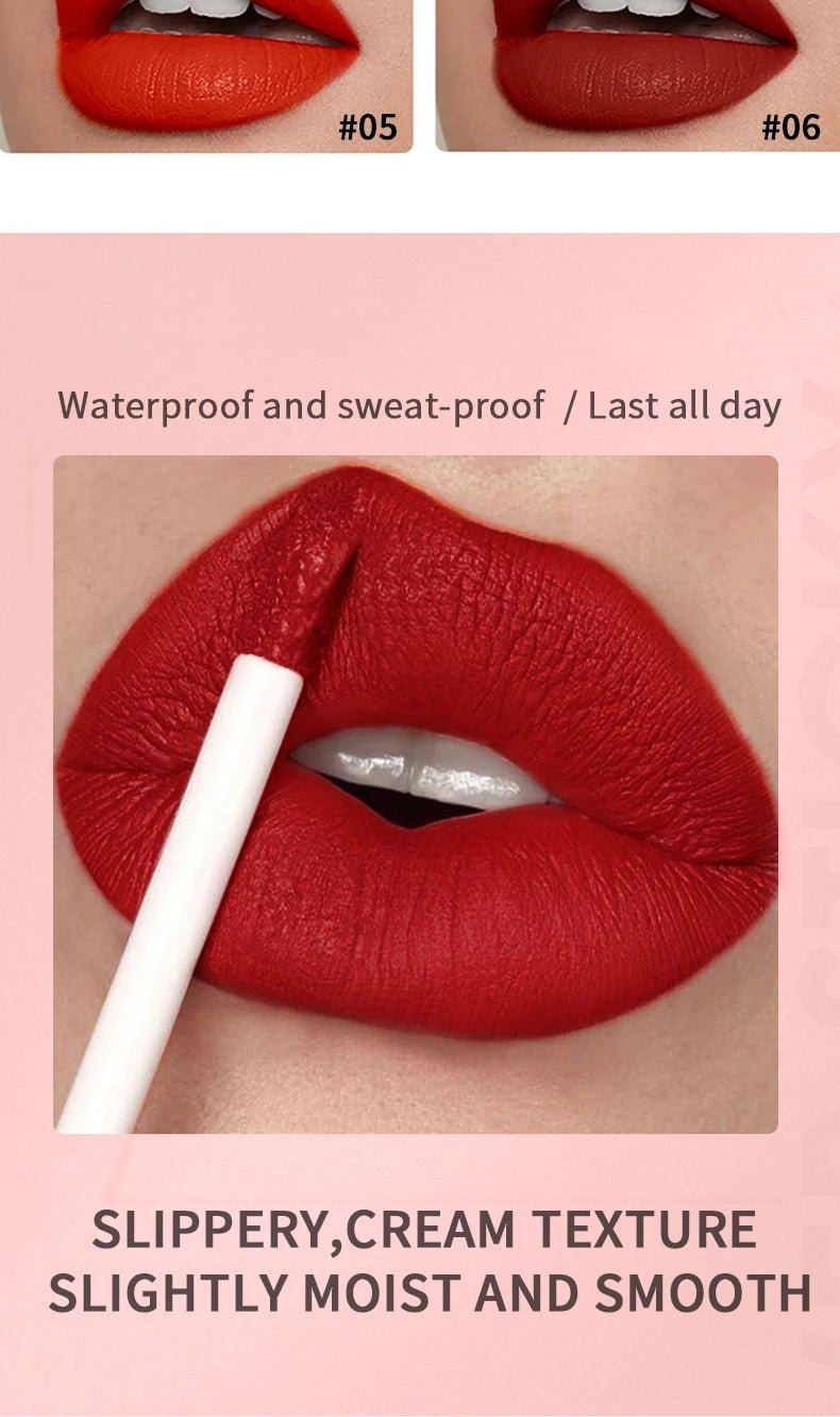 Velvet Matte Lip Gloss — Waterproof Non - Fading Non - Stick Formula - Mzunye