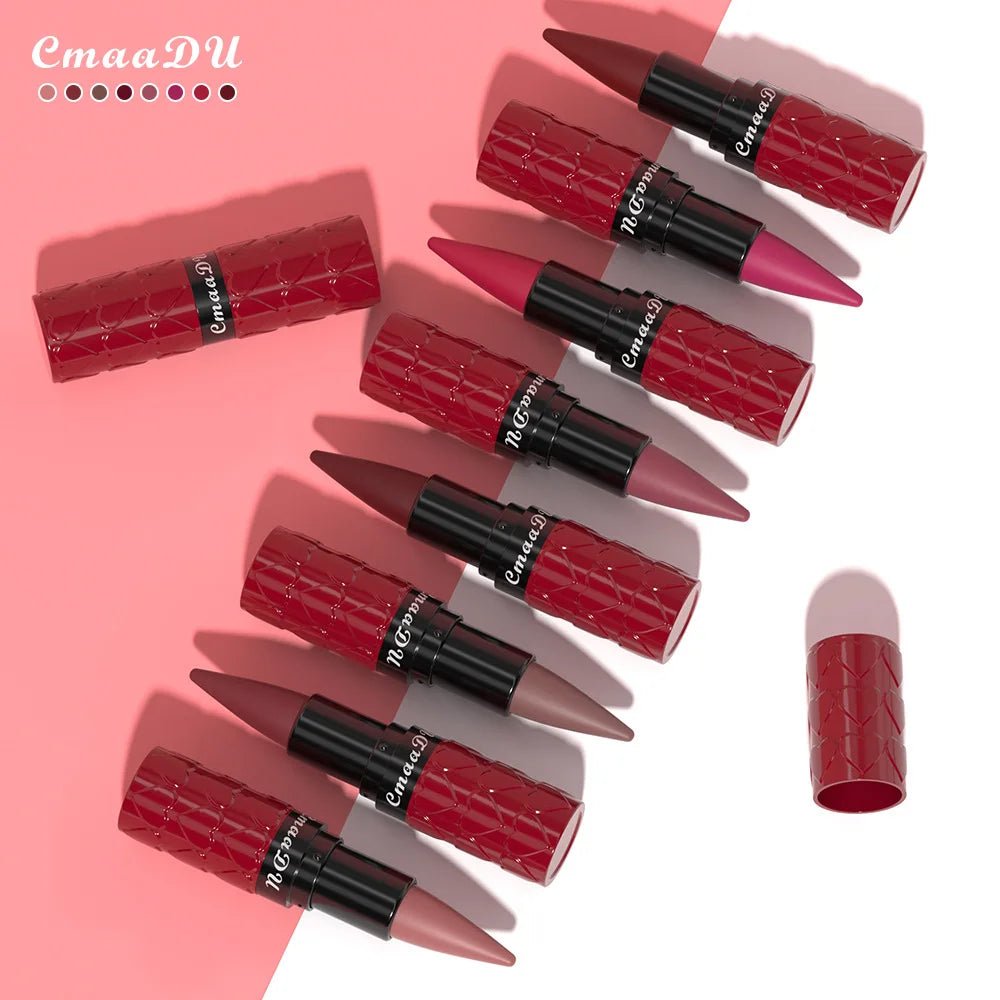Velvet Matte Lipstick Pencil — Waterproof Long - Lasting Beige Red Brown Non - Sticky Lip Liner Gloss - Mzunye