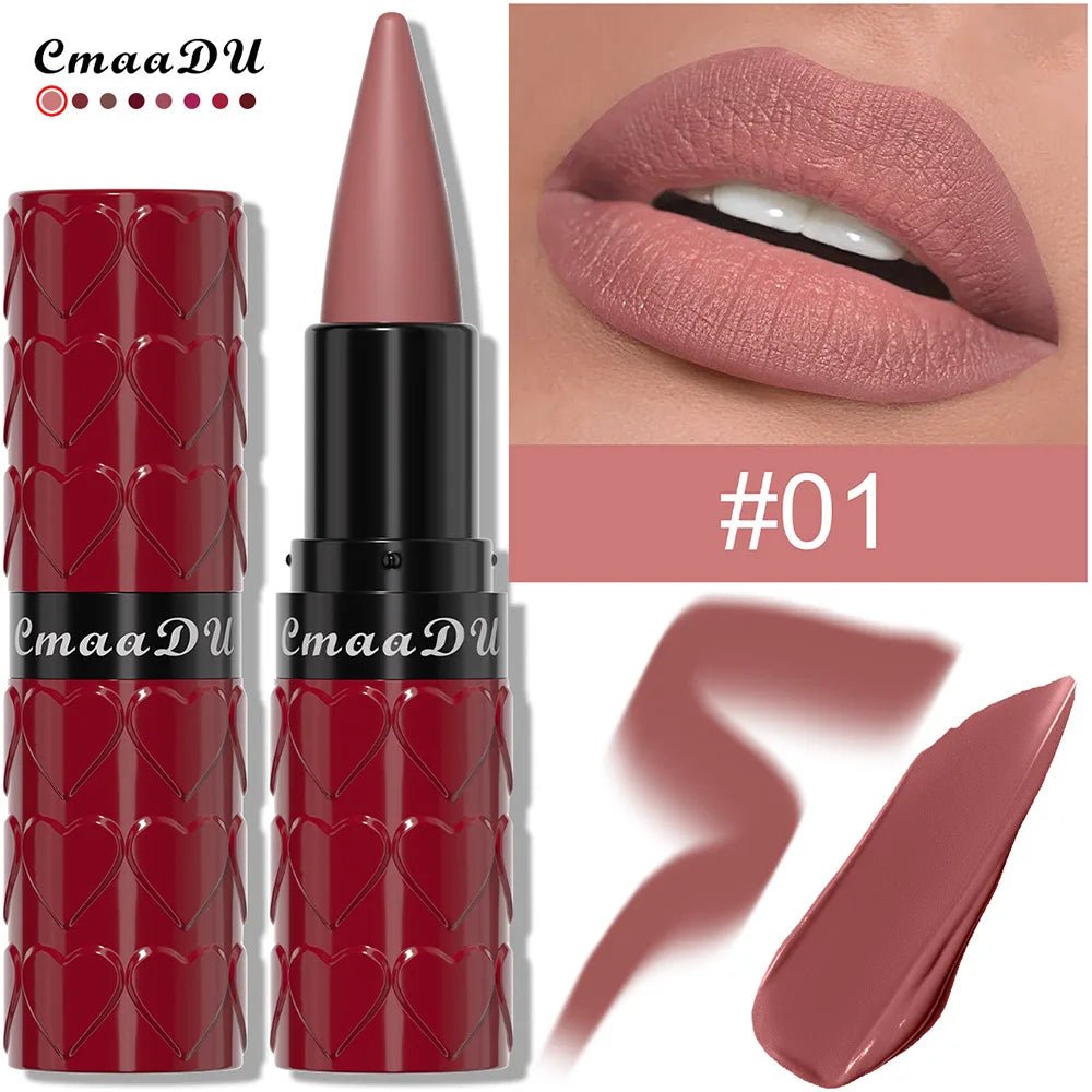 Velvet Matte Lipstick Pencil — Waterproof Long - Lasting Beige Red Brown Non - Sticky Lip Liner Gloss - Mzunye