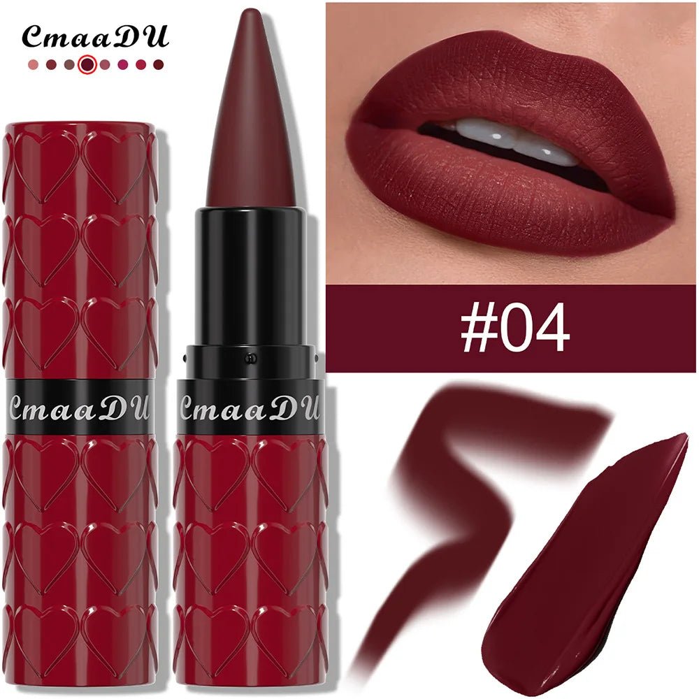Velvet Matte Lipstick Pencil — Waterproof Long - Lasting Beige Red Brown Non - Sticky Lip Liner Gloss - Mzunye