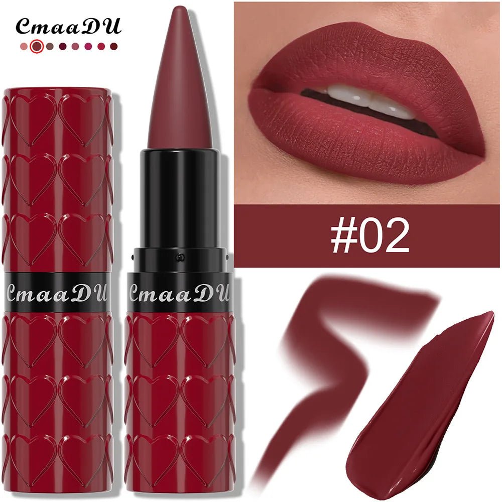 Velvet Matte Lipstick Pencil — Waterproof Long - Lasting Beige Red Brown Non - Sticky Lip Liner Gloss - Mzunye