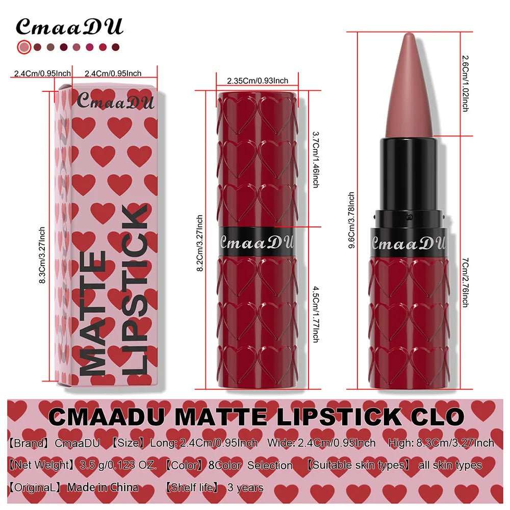 Velvet Matte Lipstick Pencil — Waterproof Long - Lasting Beige Red Brown Non - Sticky Lip Liner Gloss - Mzunye