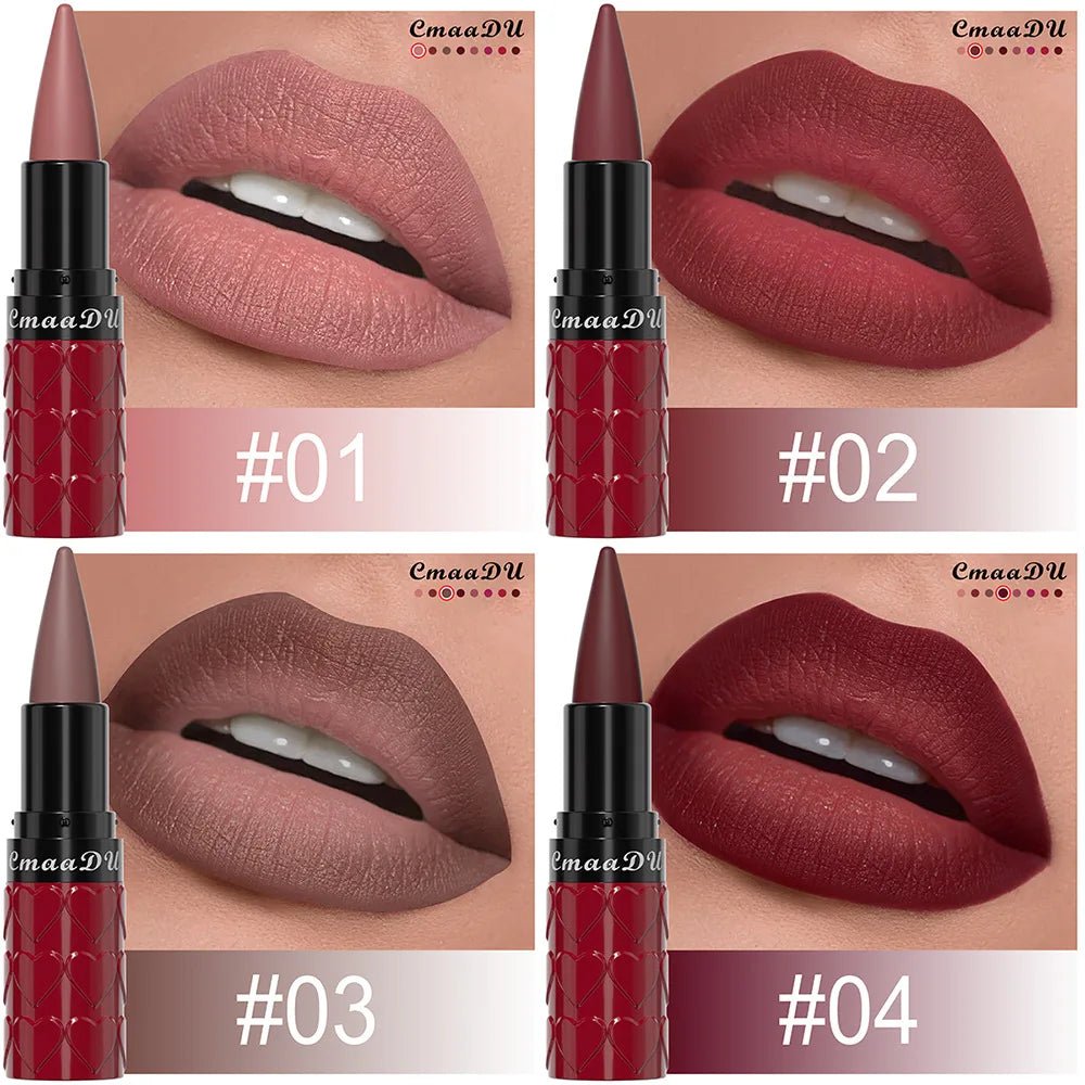 Velvet Matte Lipstick Pencil — Waterproof Long - Lasting Beige Red Brown Non - Sticky Lip Liner Gloss - Mzunye