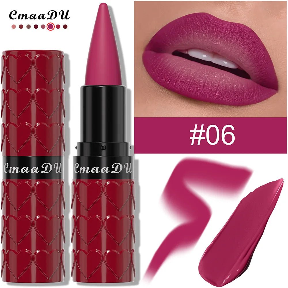 Velvet Matte Lipstick Pencil — Waterproof Long - Lasting Beige Red Brown Non - Sticky Lip Liner Gloss - Mzunye