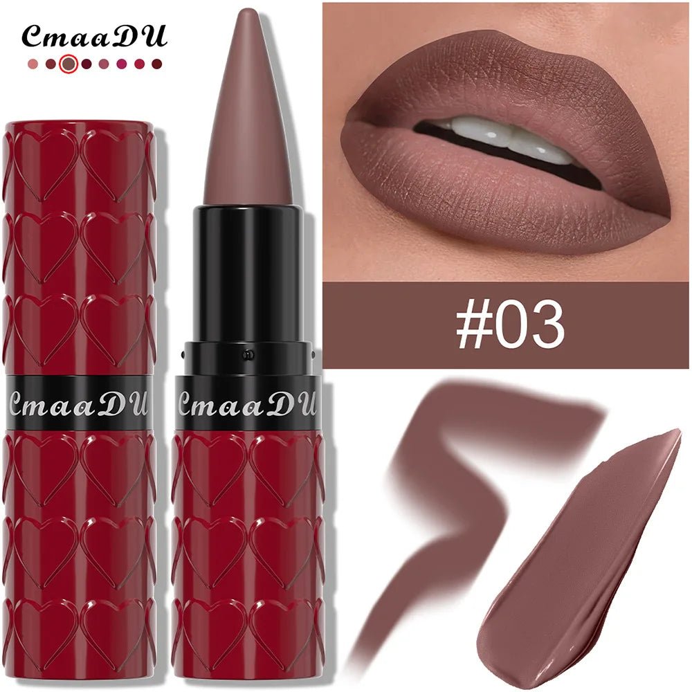 Velvet Matte Lipstick Pencil — Waterproof Long - Lasting Beige Red Brown Non - Sticky Lip Liner Gloss - Mzunye