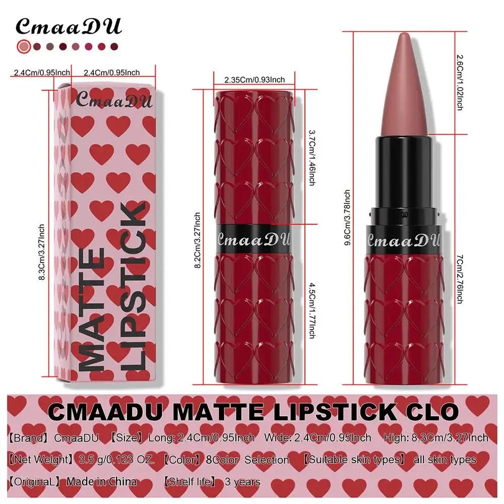 Velvet Matte Lipstick Pencil — Waterproof Long - Lasting Beige Red Brown Non - Sticky Lip Liner Gloss - Mzunye