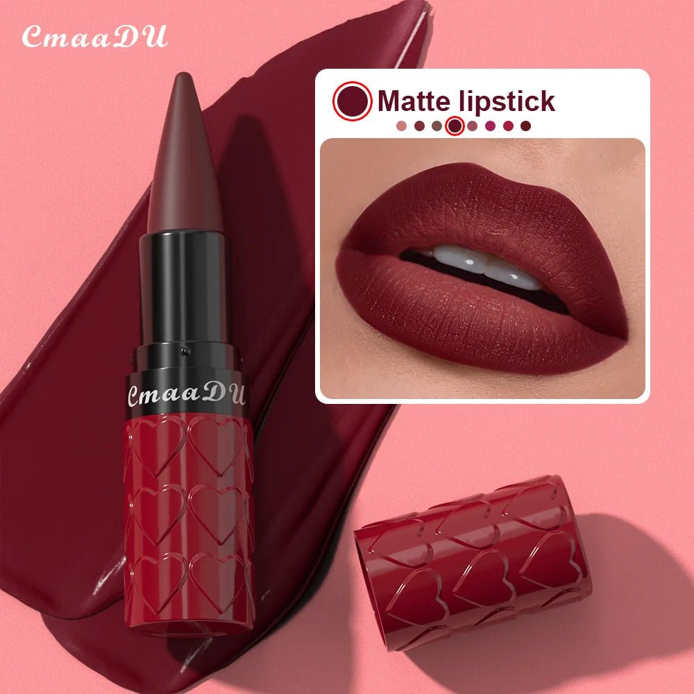 Velvet Matte Lipstick Pencil — Waterproof Long - Lasting Beige Red Brown Non - Sticky Lip Liner Gloss - Mzunye