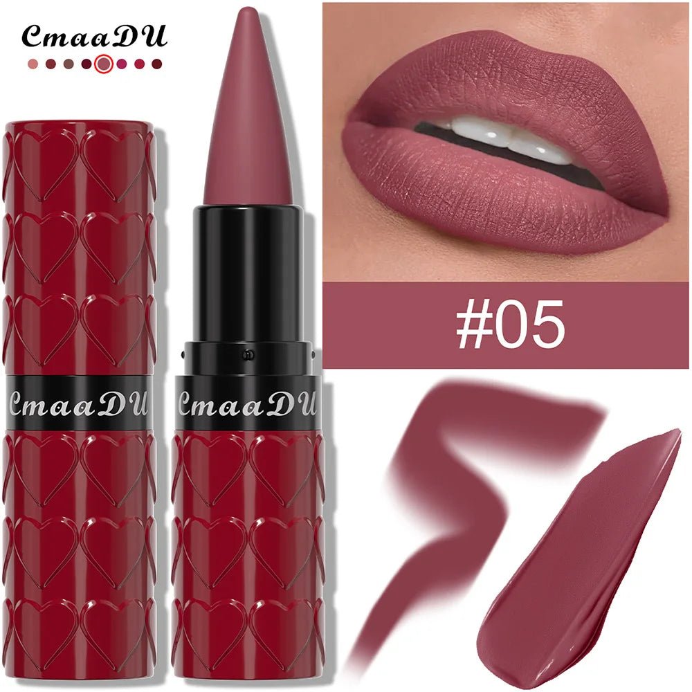 Velvet Matte Lipstick Pencil — Waterproof Long - Lasting Beige Red Brown Non - Sticky Lip Liner Gloss - Mzunye