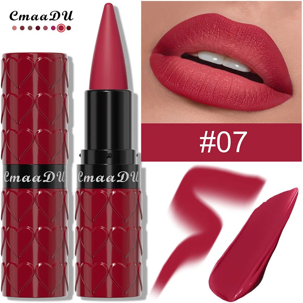 Velvet Matte Lipstick Pencil — Waterproof Long - Lasting Beige Red Brown Non - Sticky Lip Liner Gloss - Mzunye