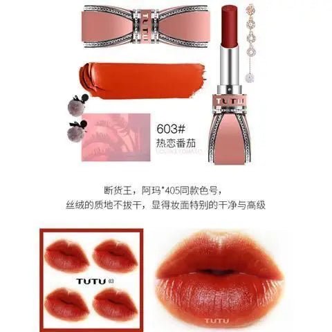 Velvet Matte Lipstick — Waterproof Long - Lasting Pigmented Lip Colour | Red & More | 11 Shades - Mzunye