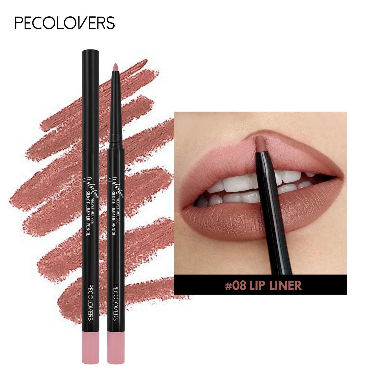 Waterproof Matte Lip Liner Pencil — Long - Lasting Contour Tint Lipstick in 12 Colors - Mzunye