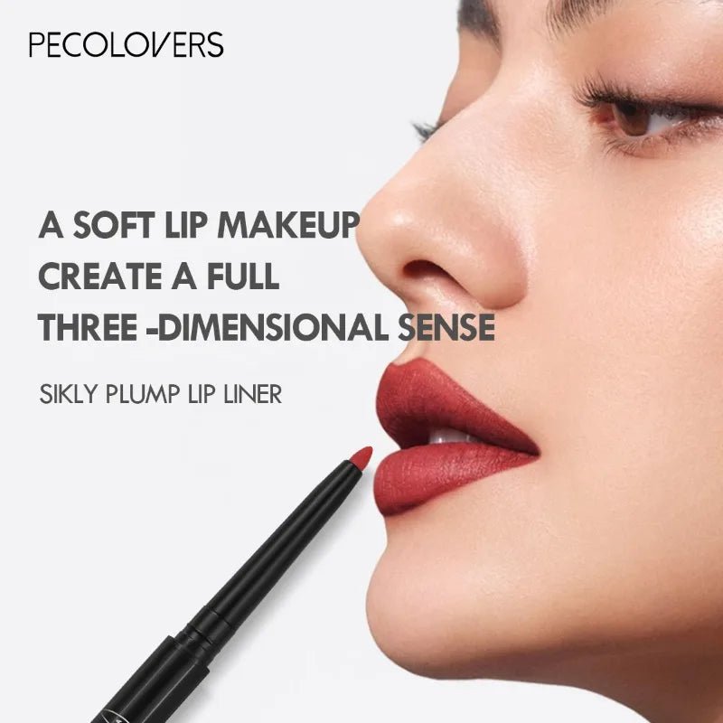 Waterproof Matte Lip Liner Pencil — Long - Lasting Contour Tint Lipstick in 12 Colors - Mzunye