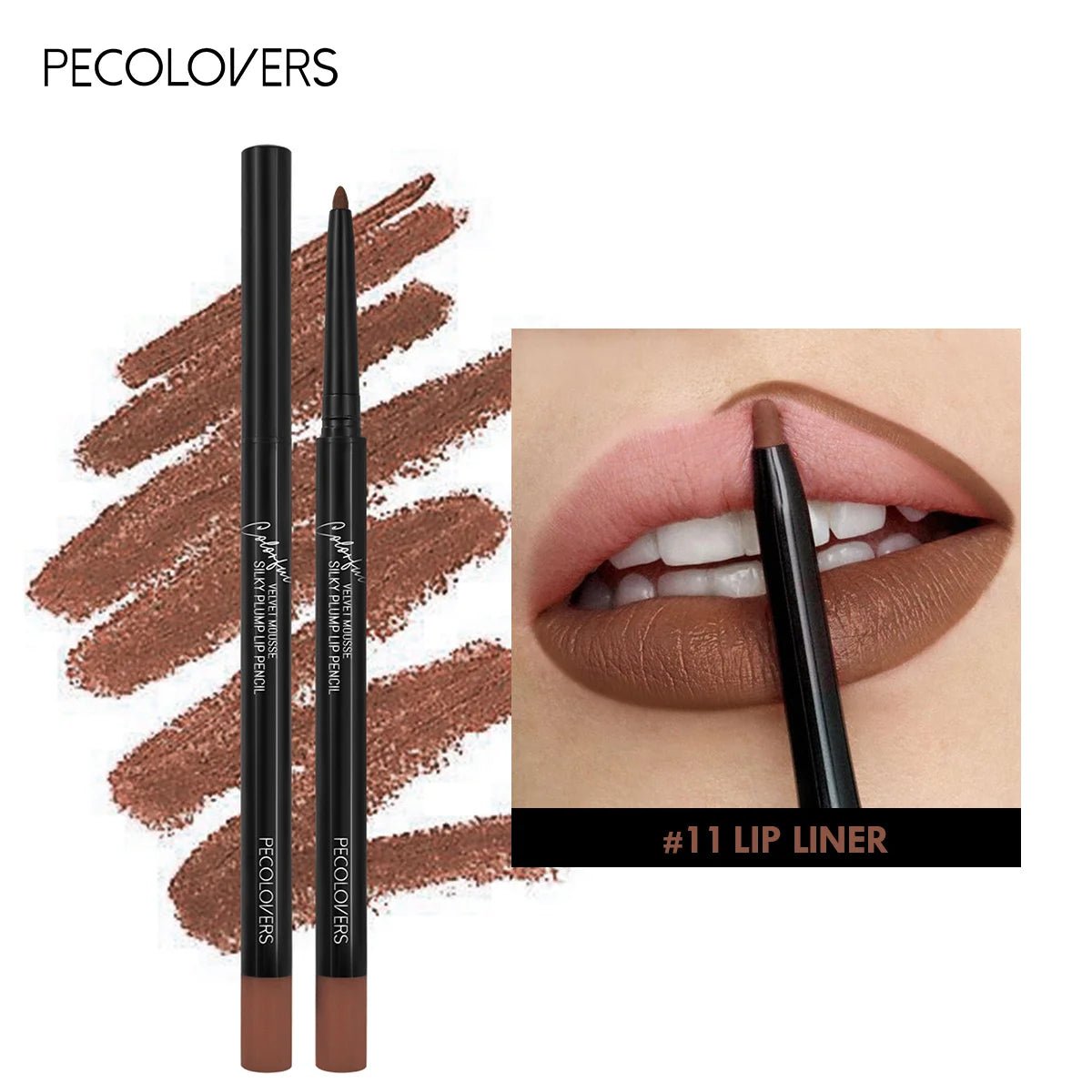 Waterproof Matte Lip Liner Pencil — Long - Lasting Contour Tint Lipstick in 12 Colors - Mzunye